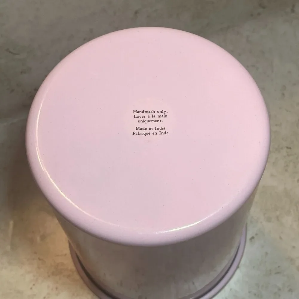 Pastel Pink Enamel Coated Utensil Holder